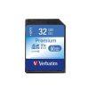 Memóriakártya, SDHC, 32GB, CL10/U1, 90/10 MB/s, VERBATIM Premium (MVS32GH)