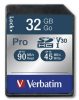 Memóriakártya, SDHC, 32GB, CL10/U3, 90/45MB/sec, VERBATIM PRO (MVS32GP)