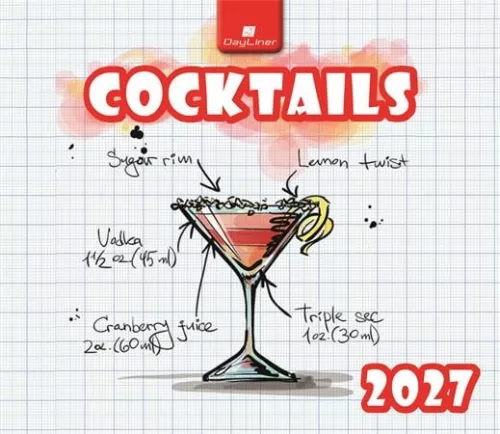 Naptár, asztali, havi, álló, mini, DAYLINER Cocktails (NACOFALCOU)