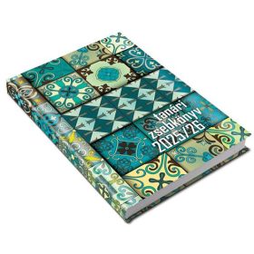   Tanári zsebkönyv, 2025/2026 tanév, A5, heti, REALSYSTEM, mozaik (NAT53116725)