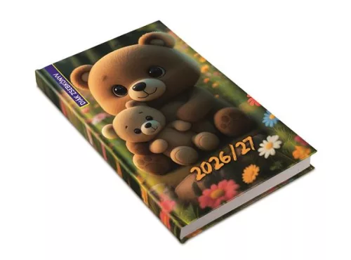 Diák zsebkönyv, heti, 2026/2027 tanév, REALSYSTEM, mackó (NAT531362U)