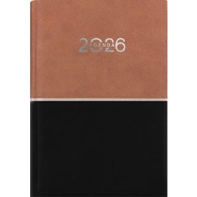   Naptár, tervező, A5, napi, DAYLINER Contrast, barna-fekete (NCA5BKU)