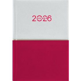   Naptár, tervező, A5, napi, DAYLINER Contrast, fehér-piros (NCA5FPU)