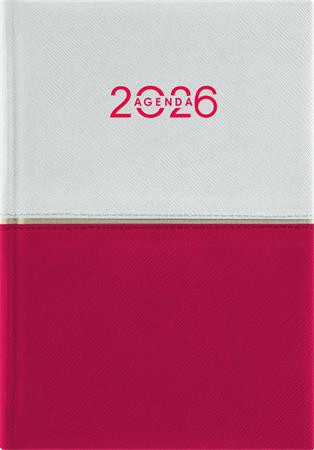 Naptár, tervező, A5, napi, DAYLINER Contrast, fehér-piros (NCA5FPU)
