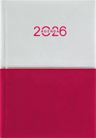 Naptár, tervező, A5, napi, DAYLINER Contrast, fehér-piros (NCA5FPU)