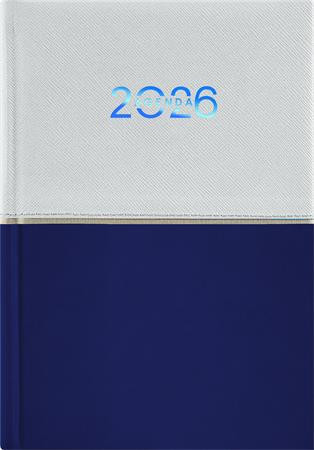 Naptár, tervező, A5, napi, DAYLINER Contrast, fehér-sötétkék (NCA5FSU)