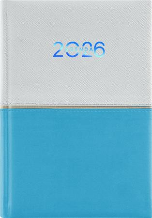 Naptár, tervező, A5, napi, DAYLINER Contrast, fehér-világoskék (NCA5FVU)