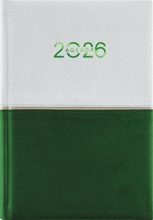 Naptár, tervező, A5, napi, DAYLINER Contrast, fehér-zöld (NCA5FZU)