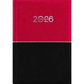   Naptár, tervező, A5, napi, DAYLINER Contrast, piros-fekete (NCA5PFU)