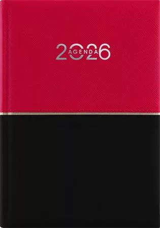 Naptár, tervező, A5, napi, DAYLINER Contrast, piros-fekete (NCA5PFU)