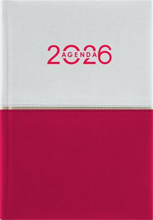 Naptár, tervező, B6, heti, DAYLINER Contrast, fehér-piros (NCB6FPU)