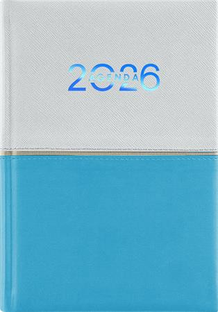 Naptár, tervező, B6, heti, DAYLINER Contrast, fehér-világoskék (NCB6FVKU)