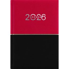   Naptár, tervező, B6, heti, DAYLINER Contrast, piros-fekete (NCB6PFKU)