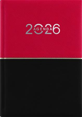 Naptár, tervező, B6, heti, DAYLINER Contrast, piros-fekete (NCB6PFKU)