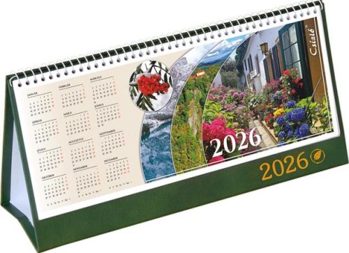 Naptár, asztali, álló, CSÍZIÓ Öko, zöld (NCSAZ)