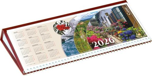 Naptár, asztali, fekvő, CSÍZIÓ, Öko, bordó (NCSFBO)