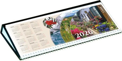 Naptár, asztali, fekvő, CSÍZIÓ Öko, fekete (NCSFFK)