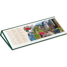 Naptár, asztali, fekvő, CSÍZIÓ Öko, zöld (NCSFZ)