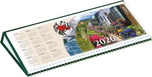 Naptár, asztali, fekvő, CSÍZIÓ Öko, zöld (NCSFZ)