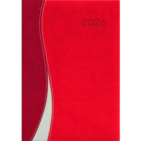   Naptár, tervező, A5, napi, DAYLINER Dubai, piros-piros (NDA5PU)
