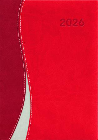 Naptár, tervező, A5, napi, DAYLINER Dubai, piros-piros (NDA5PU)