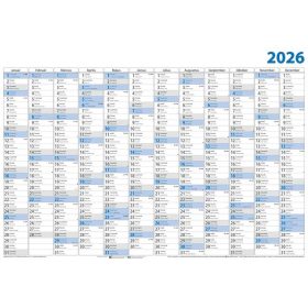 Plakátnaptár, éves, 98x68 cm, DAYLINER (NFAB1K5U)