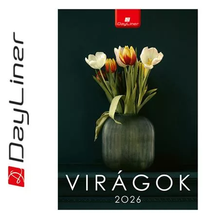 Naptár, fali, DAYLINER, Virágok (NFAVIB4U)