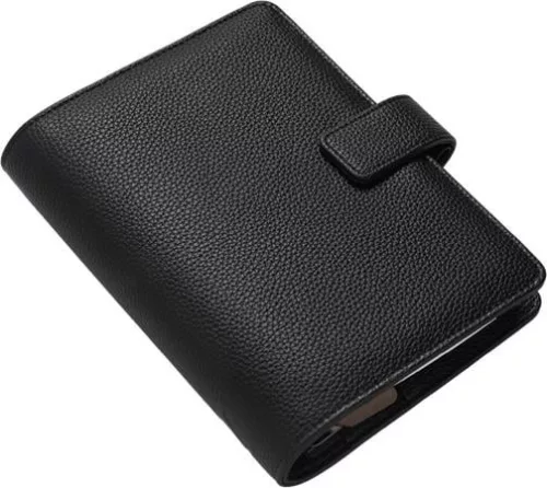 Kalendárium, gyűrűs, betétlapokkal, personal méret, FILOFAX Camden, fekete (NFX022403)