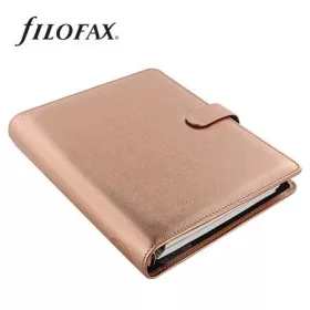   Kalendárium, gyűrűs, betétlapokkal, A5 méret, FILOFAX, Saffiano Metallic, rózsaarany (NFX022572)