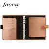Kalendárium, gyűrűs, betétlapokkal, A5 méret, FILOFAX, Saffiano Metallic, rózsaarany (NFX022572)
