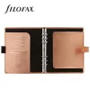 Kalendárium, gyűrűs, betétlapokkal, A5 méret, FILOFAX, Saffiano Metallic, rózsaarany (NFX022572)