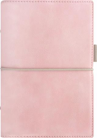 Kalendárium, gyűrűs, betétlapokkal, personal méret, FILOFAX, Domino Soft, pasztell rózsaszín (NFX022577)