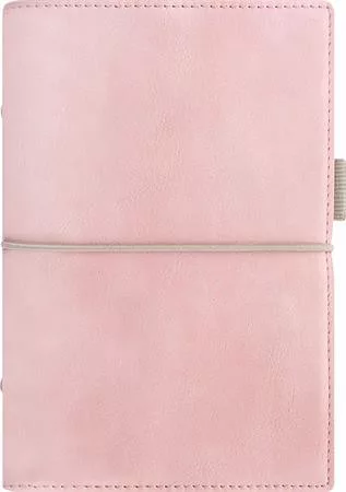 Kalendárium, gyűrűs, betétlapokkal, personal méret, FILOFAX, Domino Soft, pasztell rózsaszín (NFX022577)