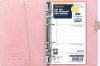 Kalendárium, gyűrűs, betétlapokkal, personal méret, FILOFAX, Domino Soft, pasztell rózsaszín (NFX022577)