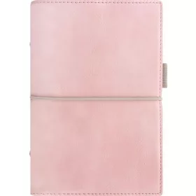   Kalendárium, gyűrűs, betétlapokkal, pocket méret, FILOFAX, Domino Soft, pasztell rózsaszín (NFX022581)