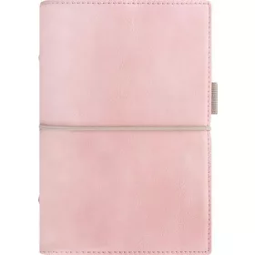   Kalendárium, gyűrűs, betétlapokkal, pocket méret, FILOFAX, Domino Soft, pasztell rózsaszín (NFX022581)