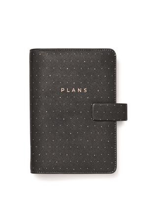 Kalendárium, gyűrűs, betétlapokkal, personal méret, FILOFAX Moonlight, fekete (NFX022654)