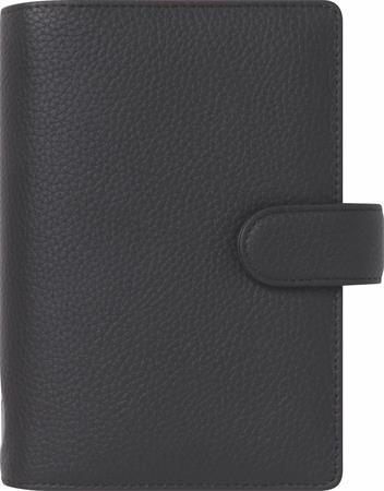 Kalendárium, gyűrűs, betétlapokkal, personal méret, FILOFAX Norfolk, fekete (NFX022668)