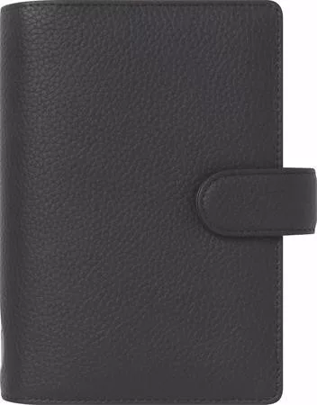 Kalendárium, gyűrűs, betétlapokkal, personal méret, FILOFAX Norfolk, fekete (NFX022668)