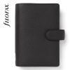 Kalendárium, gyűrűs, betétlapokkal, personal méret, FILOFAX Norfolk, fekete (NFX022668)