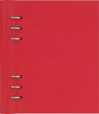 Tervező, naptár és füzet betéttel, A5, FILOFAX Clipbook Classic, piros (NFX023615)