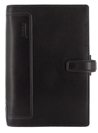 Kalendárium, gyűrűs, betétlapokkal, personal méret, FILOFAX, Holborn, fekete (NFX025116)
