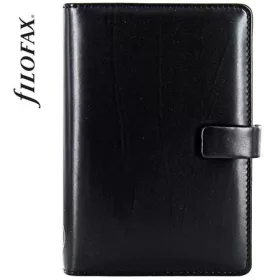   Kalendárium, gyűrűs, betétlapokkal, personal méret, FILOFAX Metropol, fekete (NFX026902)