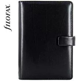   Kalendárium, gyűrűs, betétlapokkal, personal méret, FILOFAX Metropol, fekete (NFX026902)