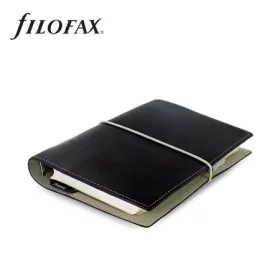   Kalendárium, gyűrűs, betétlapokkal, personal méret, FILOFAX, Domino, fekete (NFX027802)