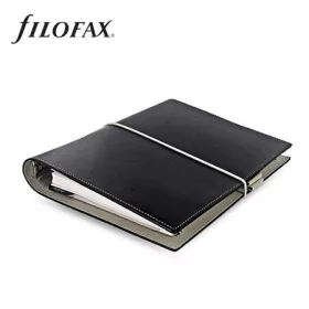   Kalendárium, gyűrűs, betétlapokkal, A5 méret, FILOFAX, Domino, fekete (NFX027868)