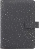 Kalendárium, gyűrűs, betétlapokkal, personal méret, FILOFAX, Confetti, fekete (NFX028722)
