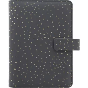   Kalendárium, gyűrűs, betétlapokkal, personal méret, FILOFAX, Confetti, fekete (NFX028722)