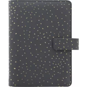   Kalendárium, gyűrűs, betétlapokkal, personal méret, FILOFAX, Confetti, fekete (NFX028722)