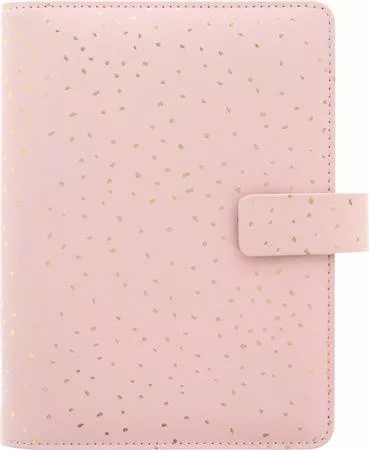 Kalendárium, gyűrűs, betétlapokkal, pocket méret, FILOFAX, Confetti, rózsakvarc (NFX028725)
